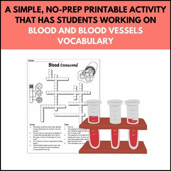 Blood Crossword Puzzle SBI3U or SNC2D Activity by Big Red Science