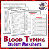 Blood Facts: Typing Worksheets with Answers