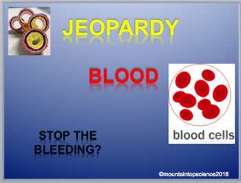 Preview of Blood Jeopardy  Anatomy and Physiology