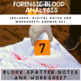 Forensics Blood Spatter Analysis Lesson and Worksheet