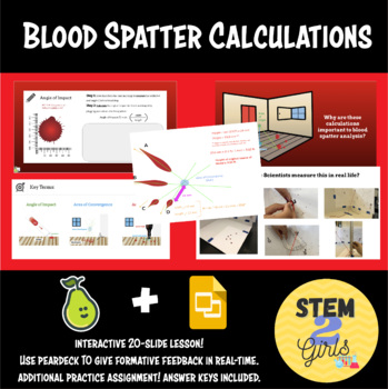 Preview of Blood Spatter Calculations INTERACTIVE lesson - PERFECT for DISTANCE LEARNING!