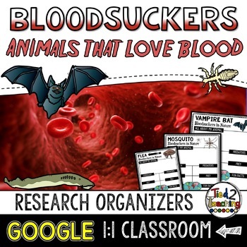 Preview of Blood Sucking Animals Research Organizers GOOGLE CLASSROOM