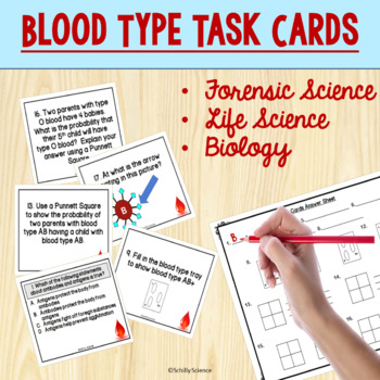 Preview of Blood Type Task Cards