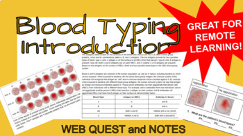 Preview of Blood Typing Introduction (Web Quest)