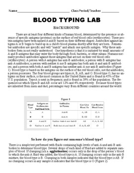 blood typing experiment pdf