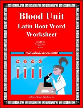 Preview of Blood Unit Latin Root Word Worksheet