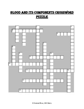 Blood and Its Components Crossword Puzzle by Science Brian TpT
