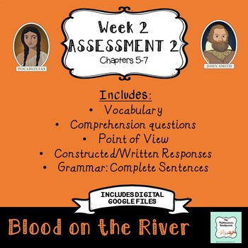 Preview of Blood on the River Assessment 2: Chapters 5-7 WITH DISTANCE LEARNING