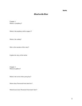 Preview of Blood on the River Chapter Comprehension Questions
