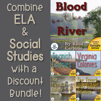 Preview of Blood on the River Novel Study and Building the First Colonies US History Bundle