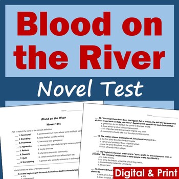 Preview of Blood on the River Novel Test - Printable & Digital