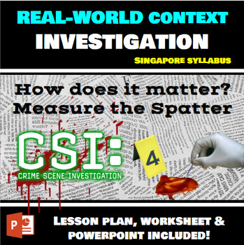 Preview of BloodStain Analysis CSI Investigative Task w Lesson Plan (Energy Conversion)