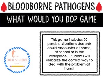 Preview of Bloodborne Pathogens "What Would You Do" Game- Lifeskills Vocational Special Ed