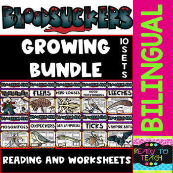 Preview of Bloodsuckers - Growing Bundle - Reading Comprehension and Worksheets - Dual