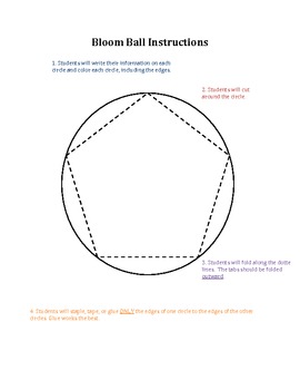 Preview of Bloom Ball Instructions and Template