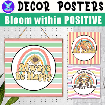 Preview of Bloom Within Positive Poster Inspiration Classroom Decor Bulletin Board No PREP