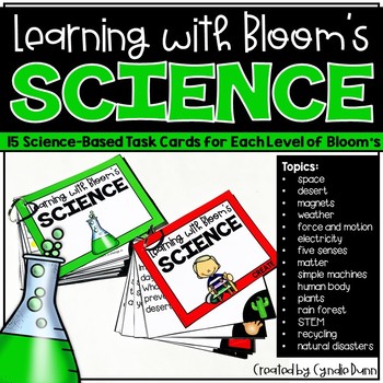 Preview of Bloom's Task Card Activities Science Centers Early Finishers Fast Finishers 