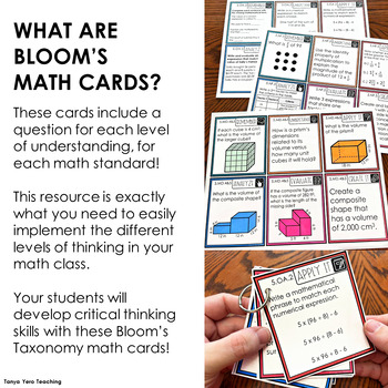 Bloom S Taxonomy 5th Grade Math Question Cards All Standards 150 Cards