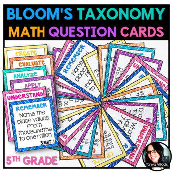 Preview of Bloom's Taxonomy Differentiated Math Questions 5th Grade ALL STANDARDS