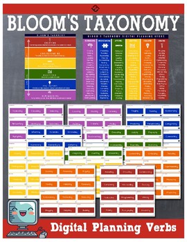 Preview of Bloom's Taxonomy (New Edition) Digital Planning Verbs & Cards