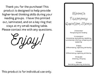 Preview of Bloom's Taxonomy Flipbook