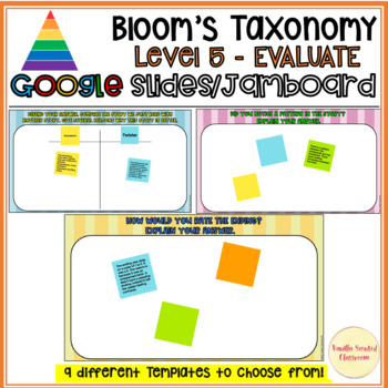 Preview of Bloom's Taxonomy Jamboard™ Google Slides Higher Order Thinking Question Stems