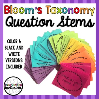 Preview of Bloom's Taxonomy Higher Order Thinking Question Stems | Critical Thinking Skills