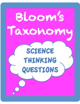 Preview of Bloom's Taxonomy Science Question Cards- Use to review ANY science lesson