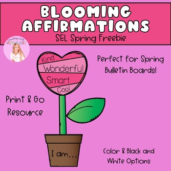 Preview of Blooming Affirmations - Spring Flower Social Emotional Learning Craft FREEBIE