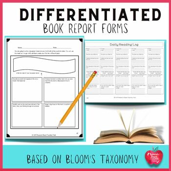 Preview of Book Review, Book Report Templates based on Bloom's Taxonomy