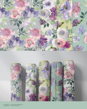 Preview of Blooming Gorgeous Seamless Watercolor Floral Patterns  Digital Papers Classroom