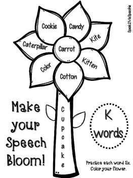 coloring reduction k Speech Articulation Speak2MeSpeechie  Spring  by