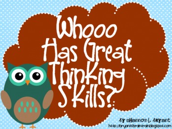 Preview of Owl Bloom's Taxonomy Class Posters ("Whooo Has Great Thinking Skills?")
