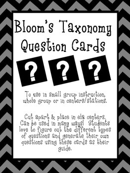Preview of Bloom's Taxonomy Question Cards
