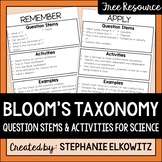 Bloom's Taxonomy Question Stems and Activities for Science