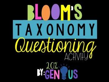 Preview of Bloom's Taxonomy Questioning Activity for Genius Hour