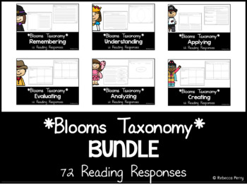 Preview of Blooms Taxonomy Reading Responses – Activity Pack (72 Activities)