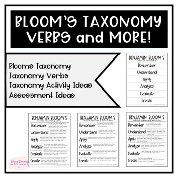 Preview of Blooms Taxonomy Verbs and MORE