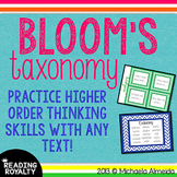 Bloom's Taxonomy for ANY book! Posters, Task Cards, & Question Stems