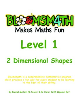 Preview of Bloomsmath Differentiated 2D Kindergarten Maths Activities