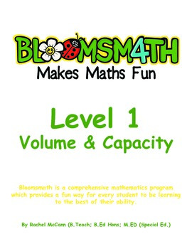 Preview of Bloomsmath Differentiated Volume & Capacity Kindergarten Maths Activities