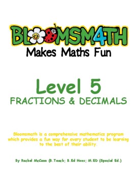 Preview of Bloomsmath Differentiated Fractions & Decimals Maths Activities for Year 4