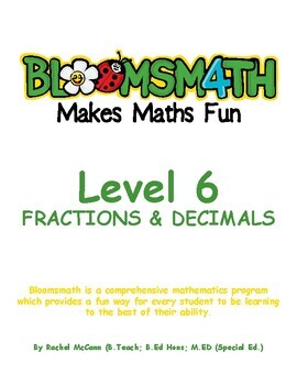 Preview of Bloomsmath Differentiated Fractions & Decimals Maths Activities for Year 5