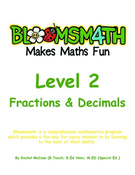 Preview of Bloomsmath Differentiated Fractions and Decimals Maths Activities for Year 1