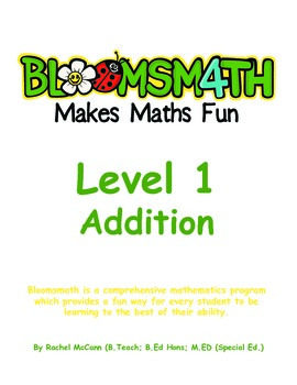 Preview of Bloomsmath Differentiated Addition Maths Activities for Kindergarten