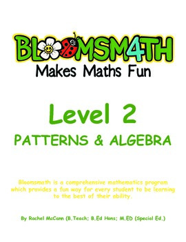 Preview of Bloomsmath Differentiated Patterns and Algebra Maths Activities for Year 1