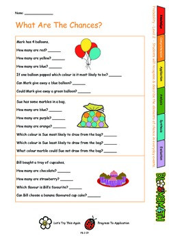 math worksheets grade k-1 Chance and Bloomsmath Maths Differentiated Probability