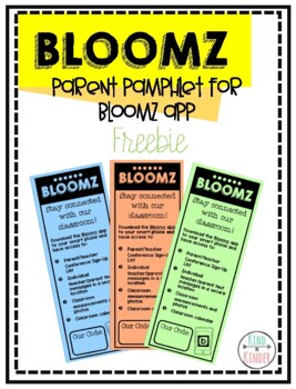 Preview of Bloomz App Parent Letter FREEBIE