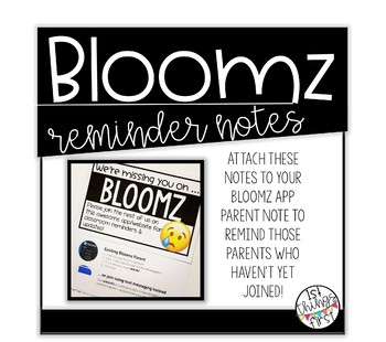 Preview of Bloomz Reminder Notes
