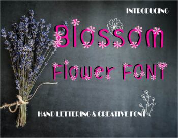 Preview of Blossom font, Digital font, christmas Font, Handwritten font, Brush font